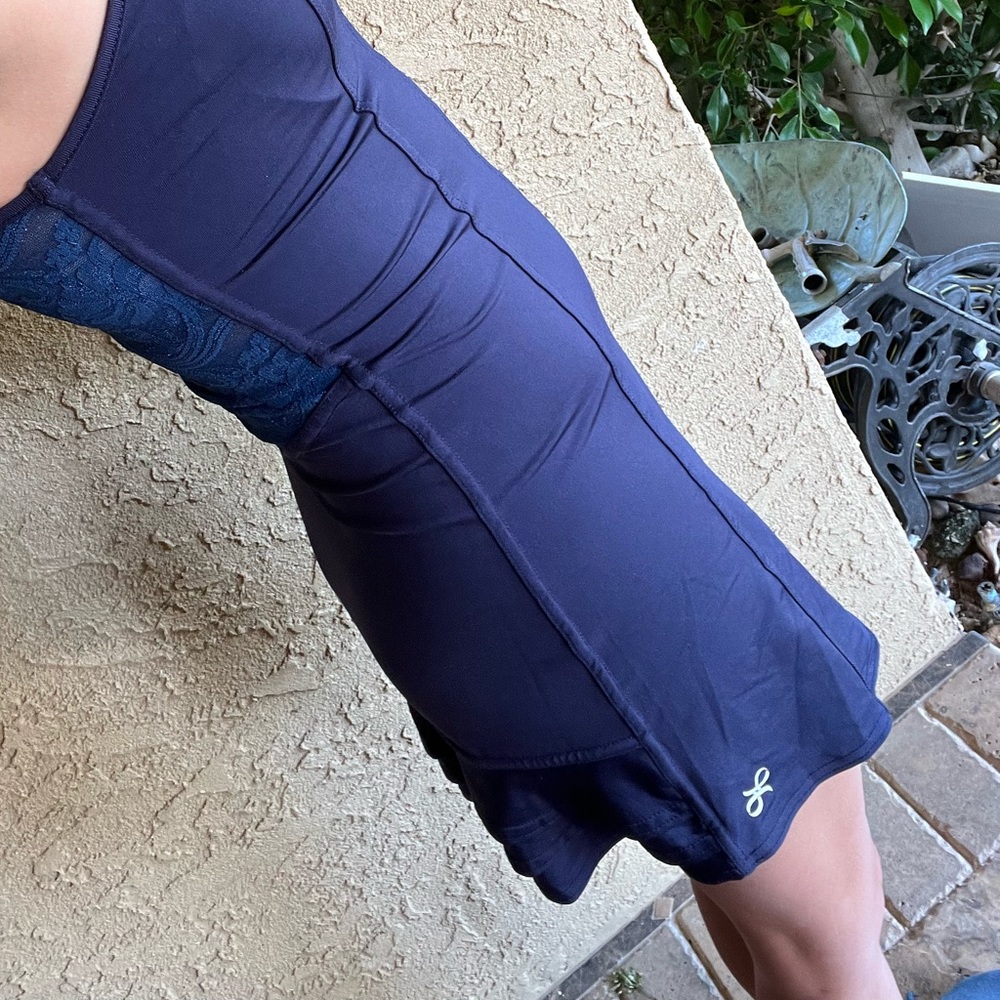 Navy Blue lace back tennis dress